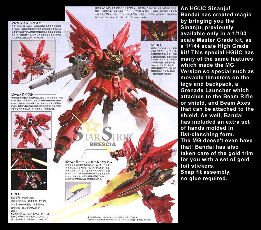 GUNDAM - 1/144 MSN-06S Sinanju Model Kit HGUC # 116 Gundam Unicorn Bandai