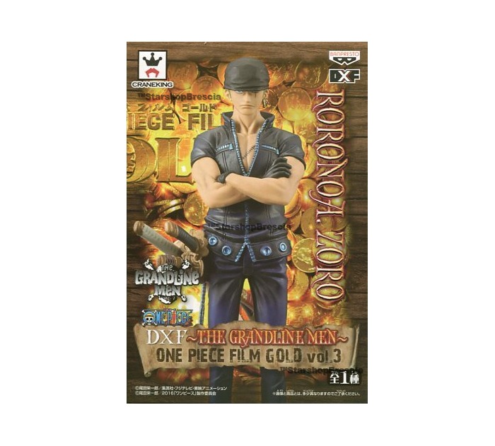 RORONOA ZORO FIGURINE ONE PIECE DXF GRANDLINE MEN FILM GOLD VOL. 3  BANPRESTO 16 CM - Kingdom Figurine