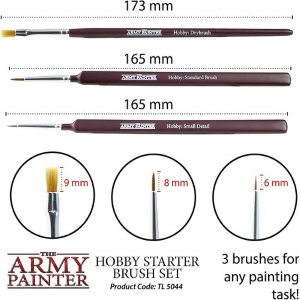 The Army Painter - Hobby Brush Starter Set - Miniature Paint Brushes Set of 3