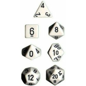 Opaque White / Black Polyhedral 7-Dice Set