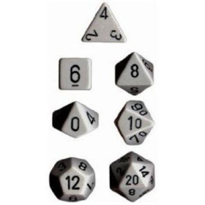 Opaque Dark Grey / Black Polyhedral 7-Dice Set