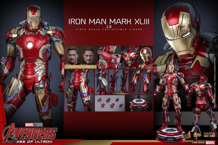 MARVEL - Avengers Age of Ultron - Iron Man Mark XLIII 2.0 1/6 Action Figure 12" Diecast MMS865D80