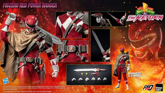 POWER RANGERS - Mighty Morphin - The Return - Red Power 1/6 FigZero Action Figure 12"