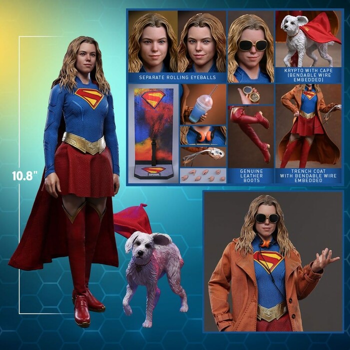 SUPERGIRL - Supergirl & Krypto 1/6 Action Figure 12" MMS869