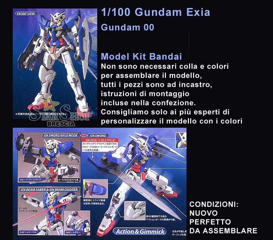 GUNDAM - 1/100 Exia Model Kit High Grade HG