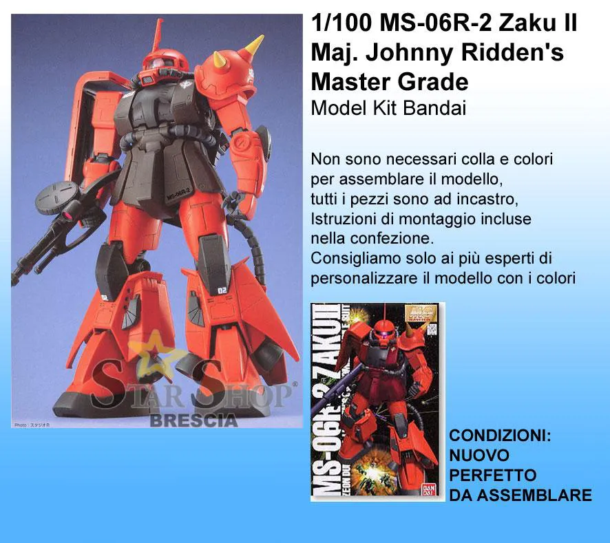GUNDAM - 1/100 MS-06R-2 Zaku II Johnny Ridden Custom Master Grade Model Kit MG