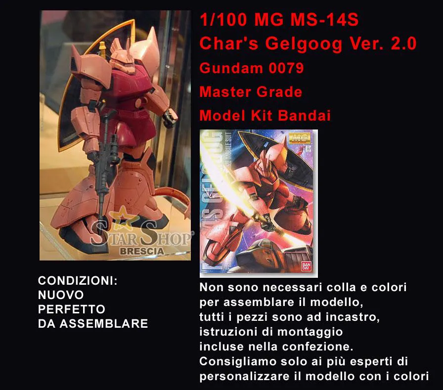 GUNDAM - 1/100 MS-14S Char's Gelgoog Ver. 2.0 Master Grade Model Kit MG