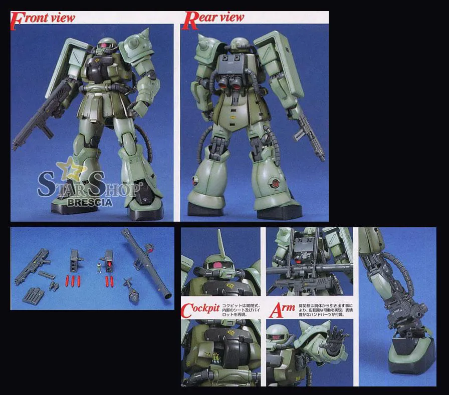 GUNDAM - 1/100 MS-06F-2 Zaku II F2 Zeon Version Master Grade Model Kit MG