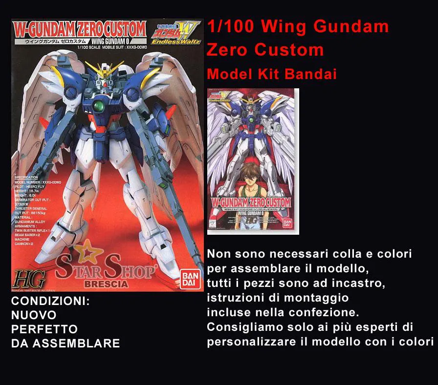 GUNDAM - 1/100 Wing Zero Custom High Grade Model Kit HG