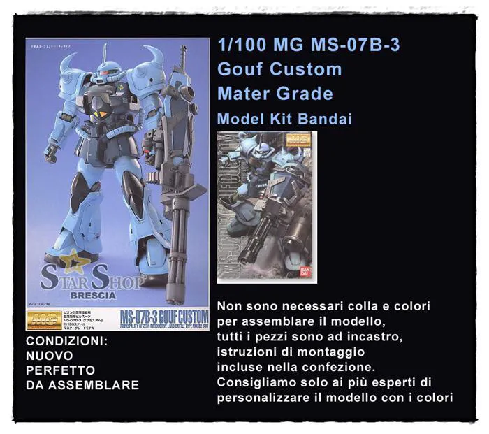 GUNDAM - 1/100 MS-07B-3 Gouf Custom Master Grade Model Kit MG