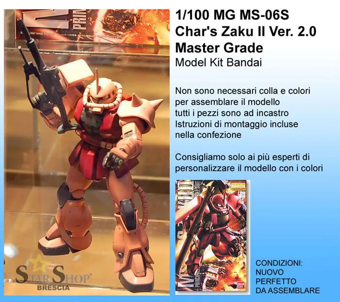 GUNDAM - 1/100 MS-06S Char's Zaku II Ver. 2.0 Master Grade Model Kit MG