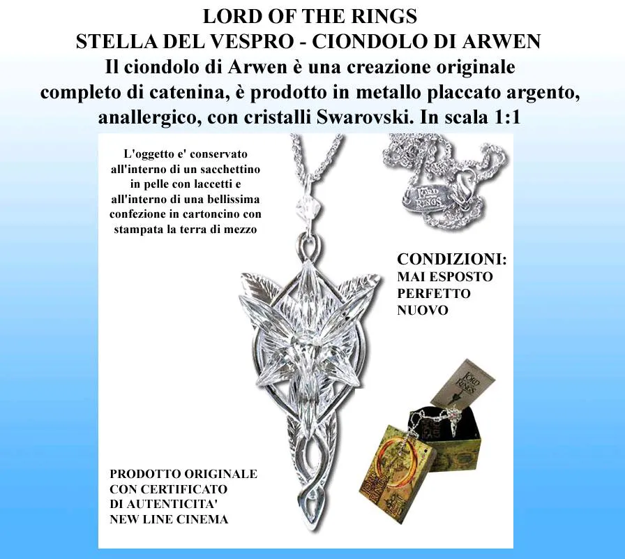 LORD OF THE RINGS - Stella del Vespro Ciondolo di Arwen - Evenstar