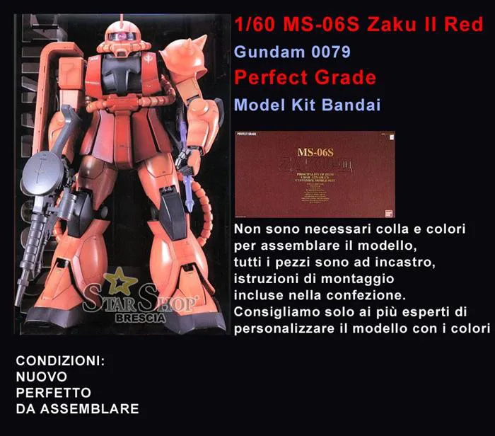 GUNDAM - 1/60 MS-06S Zaku II Red Perfect Grade Perfect Grade Model Kit PG