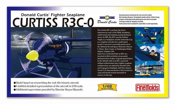 PORCO ROSSO - 1/48 Curtis R3C-0 Seaplane Model Kit