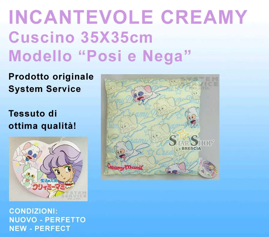 INCANTEVOLE CREAMY - Cuscino Mod. "Posi e Nega" 35x35cm Pillow - Maho Tenshi Kurimi Mami