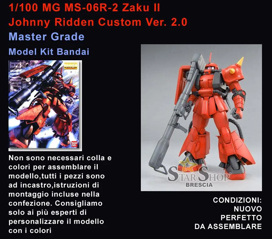 GUNDAM - 1/100 MS-06R-2 Zaku II Johnny Ridden Custom Ver. 2.0 Master Grade Model Kit MG