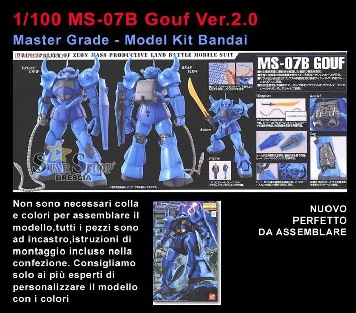 GUNDAM - 1/100 MS-07B Gouf Ver 2.0 Master Grade Model Kit MG