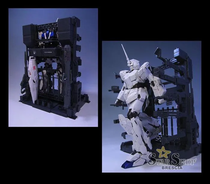 GUNDAM - 1/100 Unicorn Movie Ver. HD Color + MS Cage Master Grade Model Kit MG