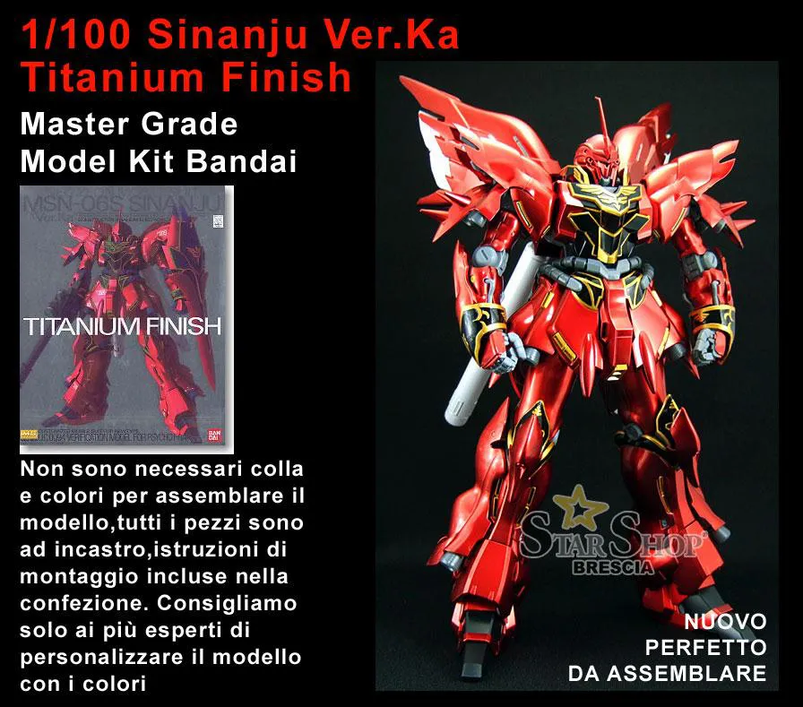 GUNDAM - 1/100 Sinanju Ver. Ka Metallic Coating Master Grade Model Kit MG