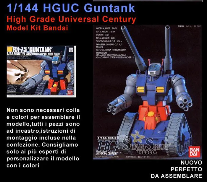GUNDAM - 1/144 RX-75 Guntank Model Kit HGUC # 007
