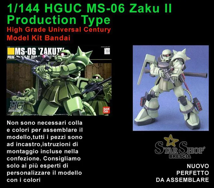 GUNDAM - 1/144 MS-06 Zaku II Production Model Kit HGUC # 040