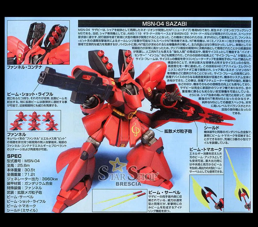 GUNDAM - 1/144 MSN-04 Sazabi Model Kit HGUC # 088