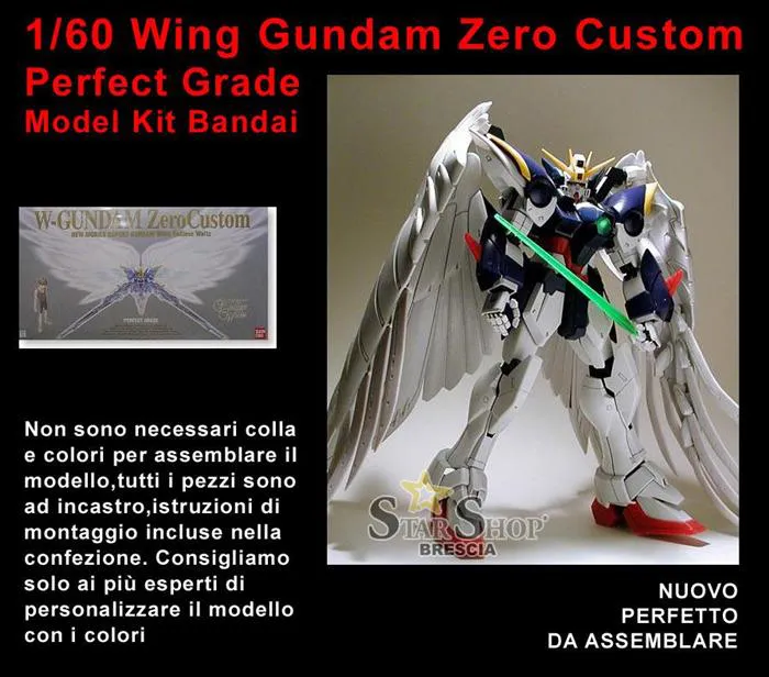 GUNDAM - 1/60 Wing Gundam Zero Custom Perfect Grade Model Kit PG
