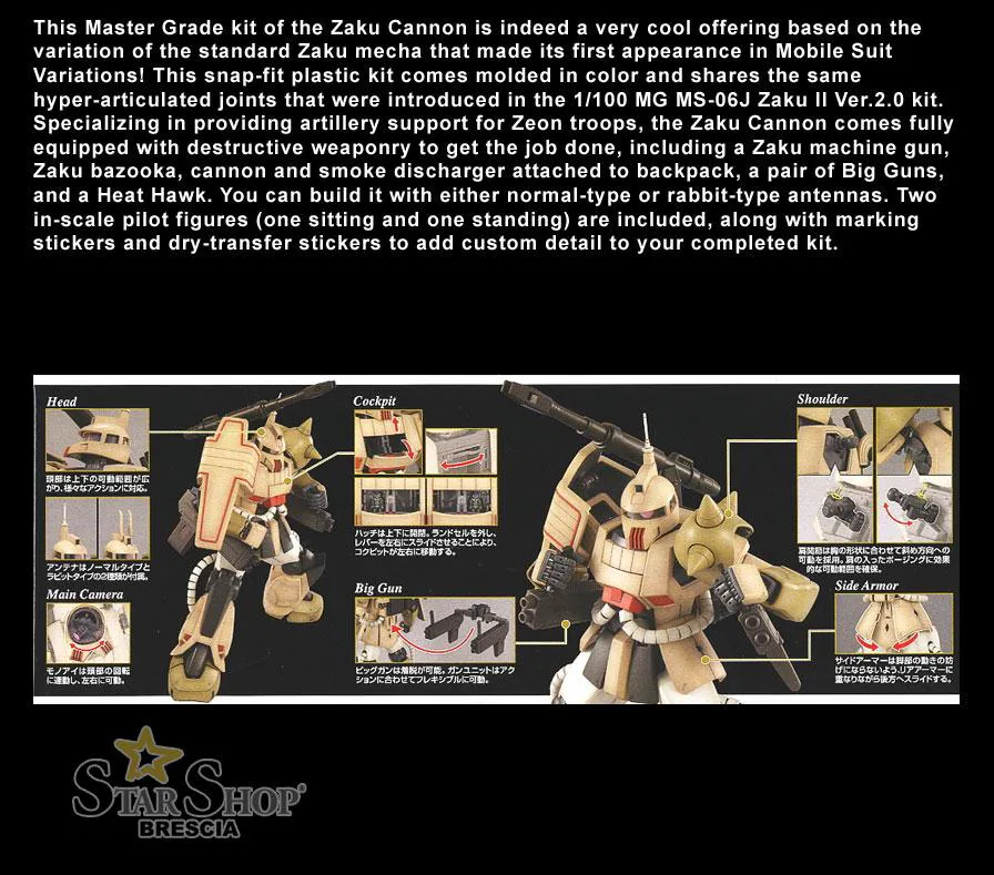 GUNDAM - 1/100 MS-06K Zaku Cannon Master Grade Model Kit MG