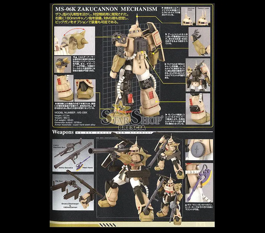 GUNDAM - 1/100 MS-06K Zaku Cannon Master Grade Model Kit MG