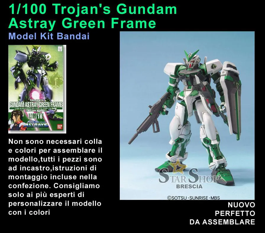 GUNDAM - 1/100 Trojan's Astray Green Frame Model Kit High Grade HG