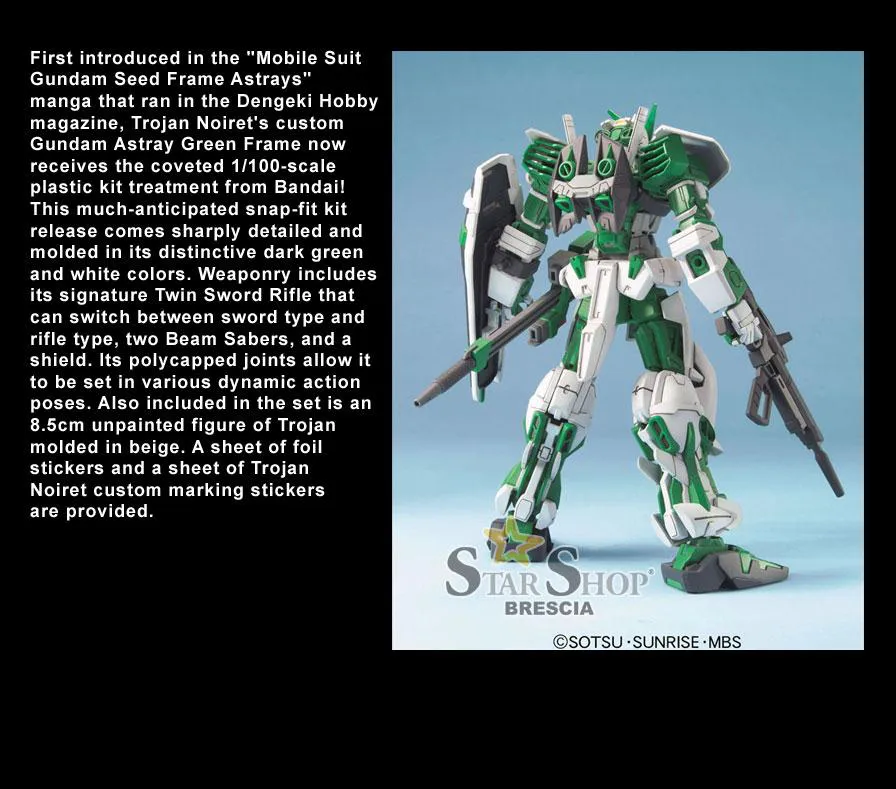 GUNDAM - 1/100 Trojan's Astray Green Frame Model Kit High Grade HG