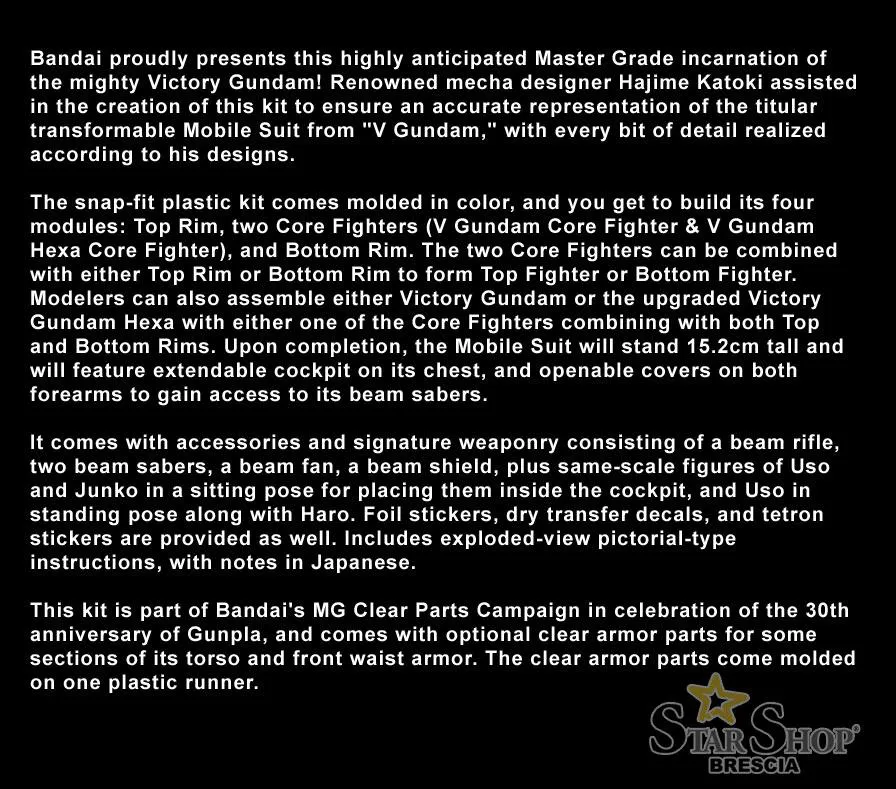 GUNDAM - 1/100 Victory Gundam Ver.Ka Master Grade Model Kit w/Clear Parts MG