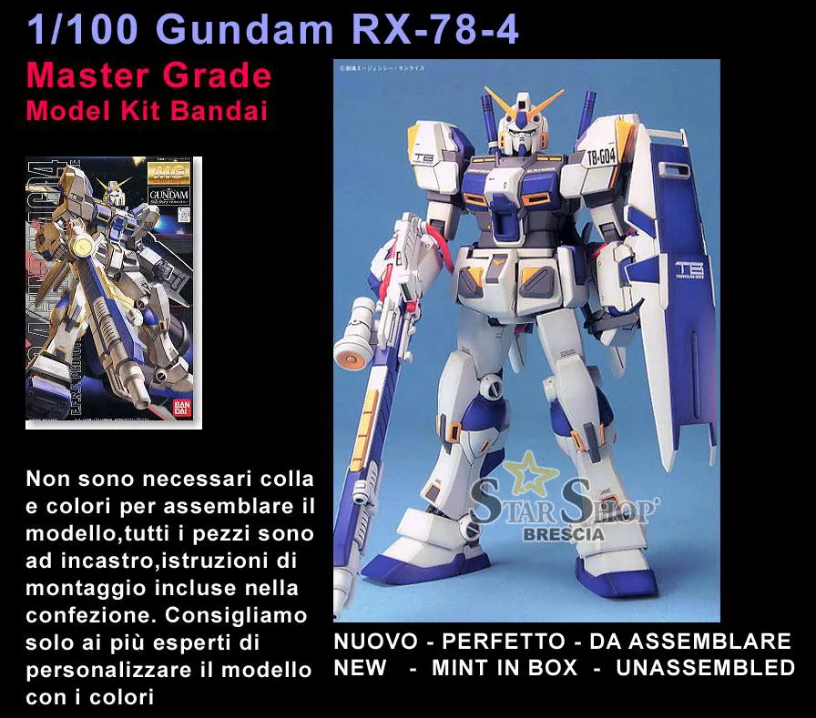 GUNDAM - 1/100 RX-78-4 Gundam Master Grade Model Kit MG