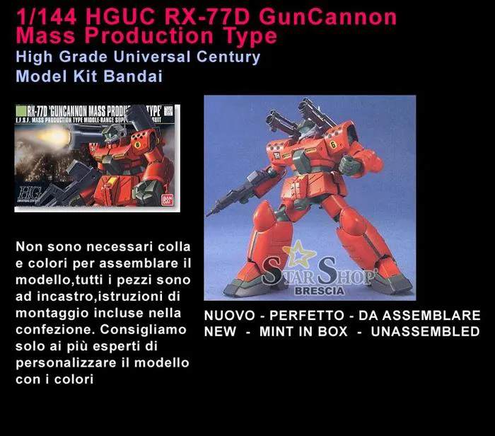 GUNDAM - 1/144 RX-77D Guncannon Production Type Model Kit HGUC # 044