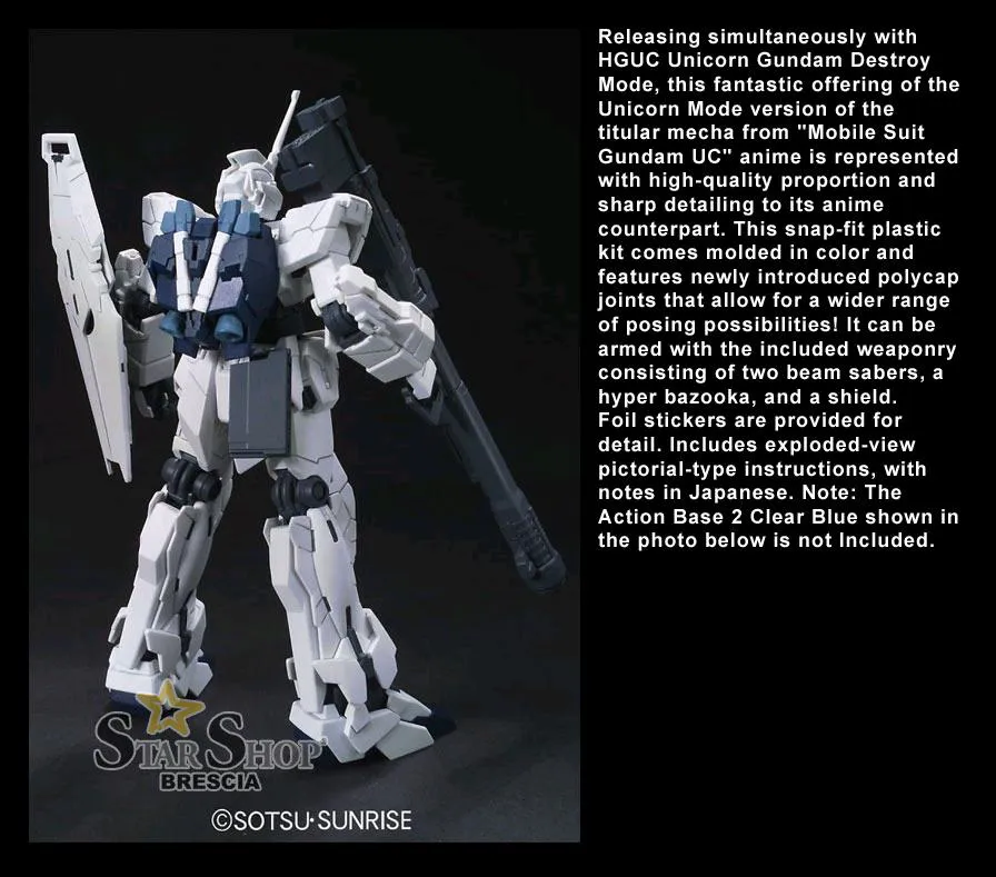 GUNDAM - 1/144 RX-0 Unicorn Unicorn Mode Model Kit HGUC # 101