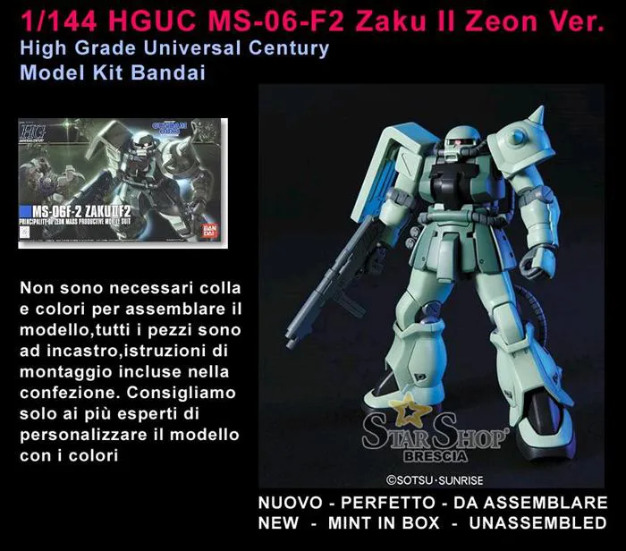 GUNDAM - 1/144 MS-06F-2 Zaku II F2 Zeon Ver. Model Kit HGUC # 105
