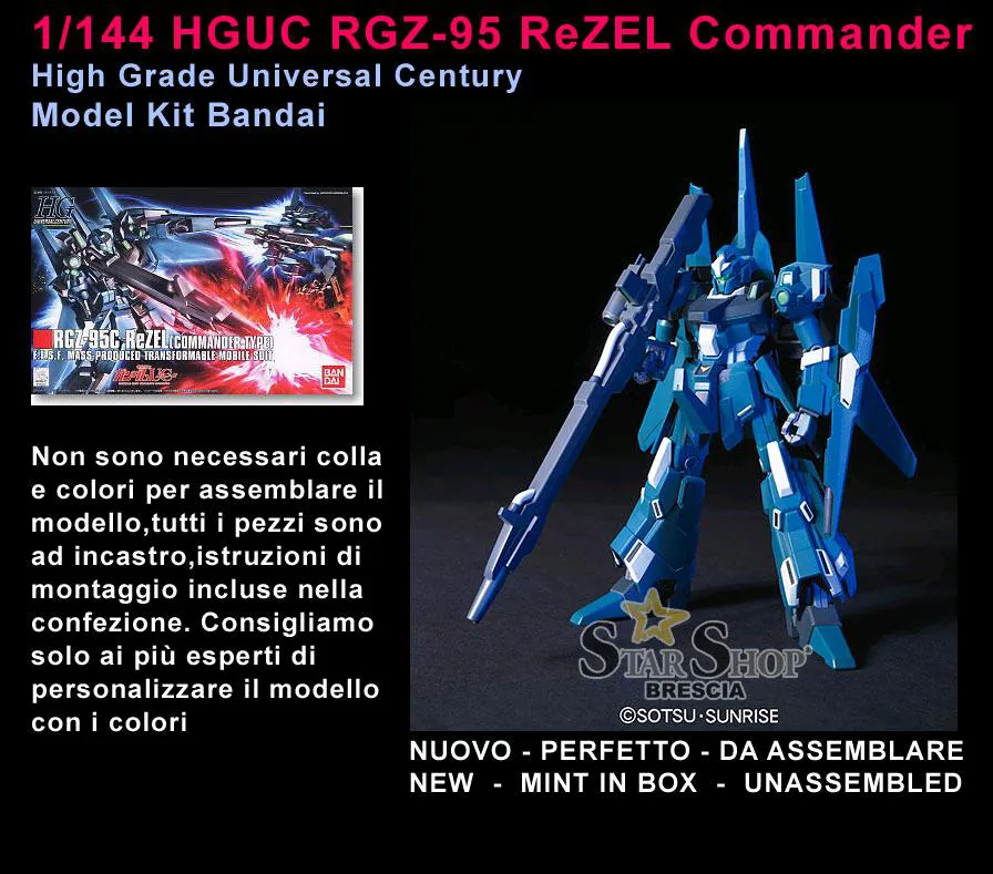 GUNDAM - 1/144 RGZ-95C ReZEL Commander Model Kit HGUC # 108