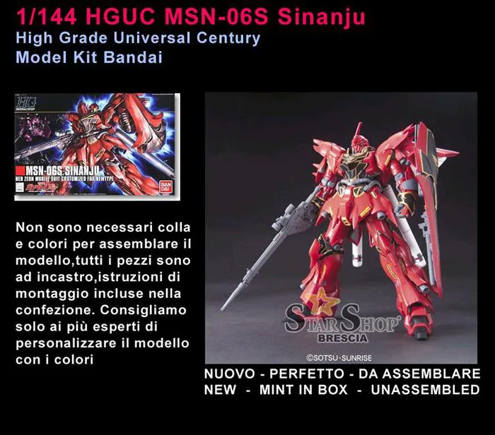 GUNDAM - 1/144 MSN-06S Sinanju Model Kit HGUC # 116
