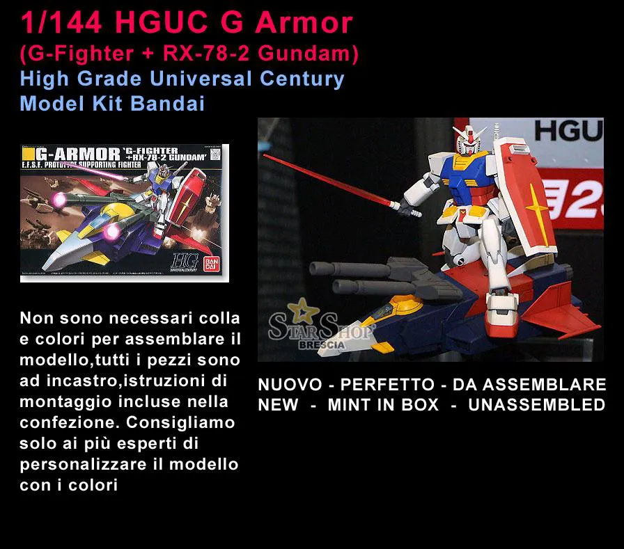 GUNDAM - 1/144 G Armor G-Fighter + RX-78-2 Model Kit HGUC # 050