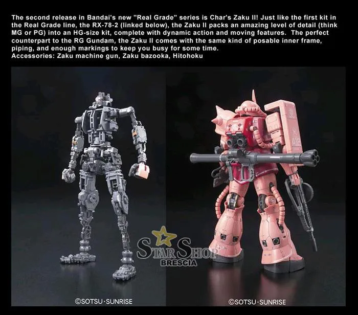 GUNDAM - 1/144 MS-06S Char's Zaku II Real Grade Model Kit RG # 02