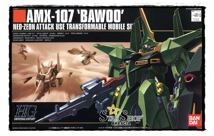 GUNDAM - 1/144 AMX-107 Bawoo Production Type Model Kit HGUC # 031