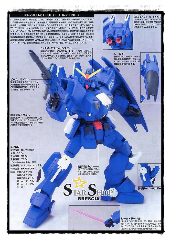 GUNDAM - 1/144 RX-79BD-2 Blue Destiny Unit 2 Model Kit HGUC # 077