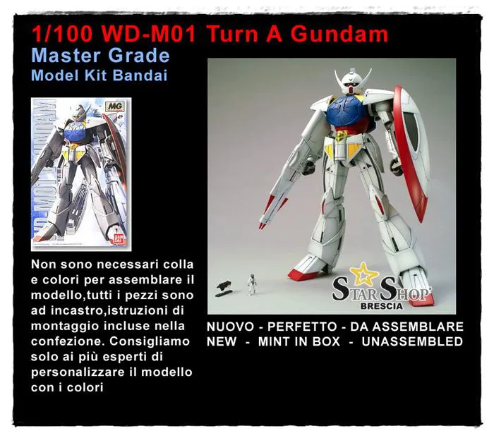 GUNDAM - 1/100 WD-M01 Turn A Gundam Master Grade Model Kit MG