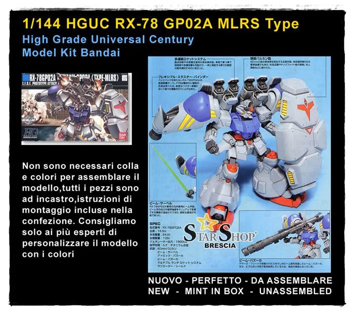 GUNDAM - 1/144 RX-78GP02A MLRS Type Model Kit HGUC # 075