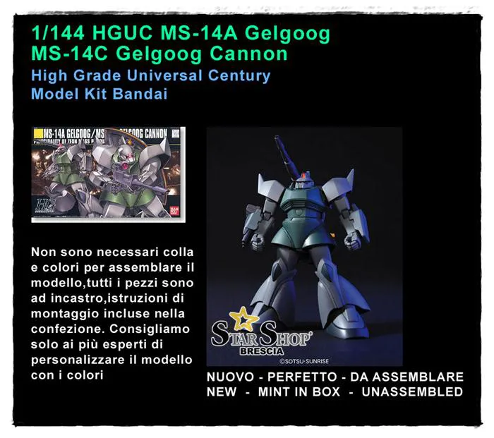 GUNDAM - 1/144 MS-14A Gelgoog / MS-14C Gelgoog Cannon Model Kit HGUC # 076