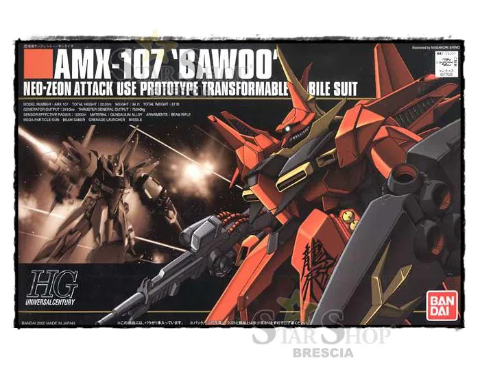 GUNDAM - 1/144 AMX-107 Bawoo Model Kit HGUC # 015