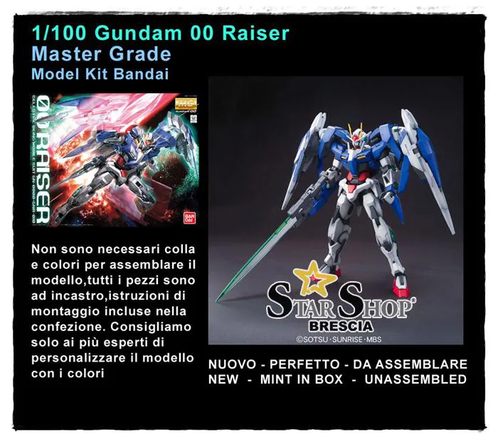 GUNDAM - 1/100 Gundam 00 Raiser Master Grade Model Kit MG