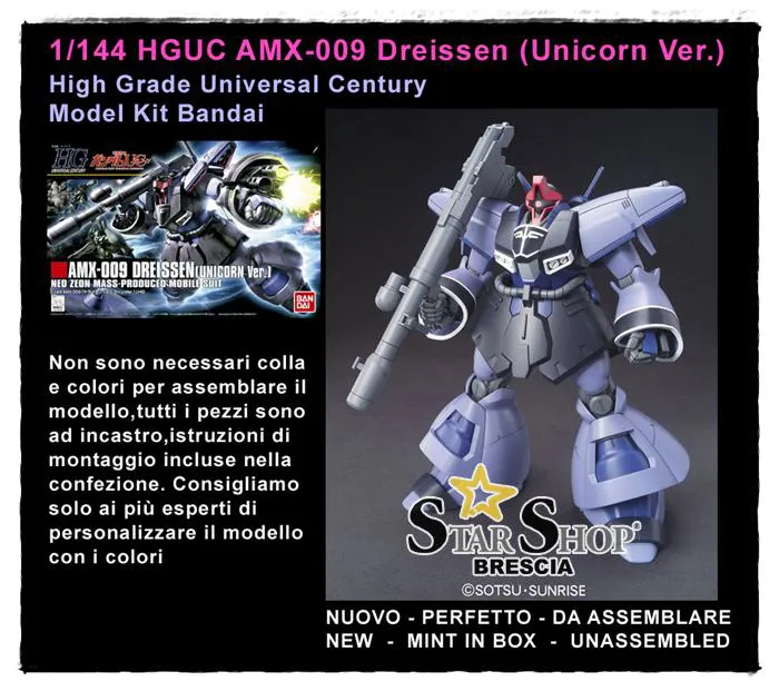 GUNDAM - 1/144 AMX-009 Dreissen Unicorn Ver. Model Kit HGUC # 124