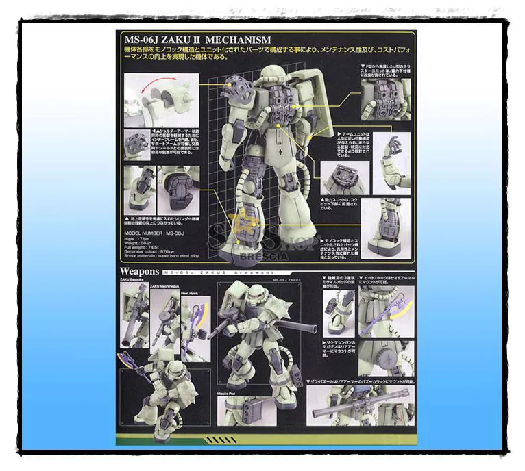 GUNDAM - 1/100 MS-06J Zaku II Ver 2.0 Master Grade Model Kit MG