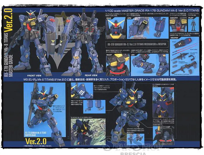 GUNDAM - 1/100 RX-178 Mk-II Ver. 2.0 Titans Master Grade Model Kit MG